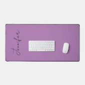 Kalligrafie Elegante Lavendel Eenvoudige Naam Bureaumat (Keyboard & Muis)