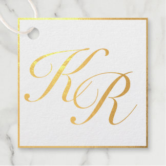 Kalligrafie Elegante Luxe Gouden Folie Bruiloft Bedankjes Labels