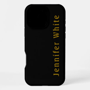 Kalligrafie Elegante Retro Goud & Zwarte Naam iPhone 16 Pro Max Hoesje