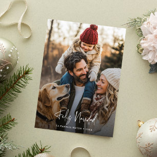 Kalligrafie Feliz Navidad Foto Overlay Kerstmis Feestdagenkaart