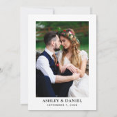 Kalligrafie Floral Burgundy Pink Foto Weddenschap Kaart (Achterkant)