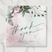 Kalligrafie Floral Dank je Mauve ID771 Bedankjes Labels (Voorkant)
