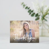 Kalligrafie Foto Afstuderen Dank u Briefkaart (Staand voorkant)