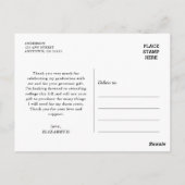 Kalligrafie Foto Afstuderen Dank u Briefkaart (Achterkant)