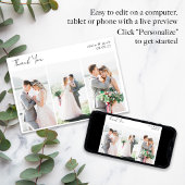 Kalligrafie foto bruiloft dank u kaart