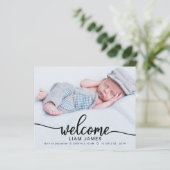 Kalligrafie Fotobudget - Aankondiging kaarten (Staand voorkant)