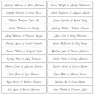 Kalligrafie Gastnamen Labels Wit