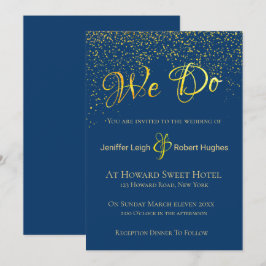 Kalligrafie Gold Foil Wedding Uitnodiging