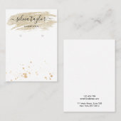 Kalligrafie gouden glitter Oorbel display kaart Visitekaartje (Voorkant / Achterkant)