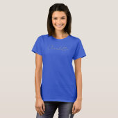 Kalligrafie Gouden Kleur Deep Royal Custom Persoon T-shirt (Voorkant volledig)