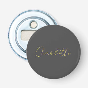 Kalligrafie Gouden Kleur Grijs Aangepast Persoonli Button Flesopener