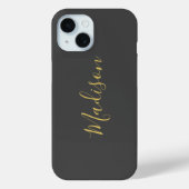 Kalligrafie Gouden Kleur Grijs Aangepast Persoonli Case-Mate iPhone Case (Achterkant)