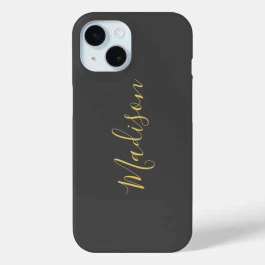 Kalligrafie Gouden Kleur Grijs Aangepast Persoonli Case-Mate iPhone Case (Achterkant)