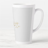 Kalligrafie Gouden Kleur Grijs Aangepast Persoonli Latte Mok (Rechts)