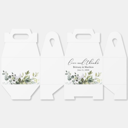Kalligrafie Greenery Wedding Love Bedankt Gable Bedankdoosjes (Ongevouwen)