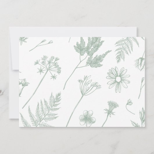  kalligrafie Groen sparen de Datum Kaart (Achterkant)