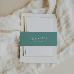  kalligrafie groene bruiloft uitnodigingen wikkel