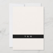 Kalligrafie Grote Bold "En" Zwart & Wit Bruiloft Kaart (Achterkant)