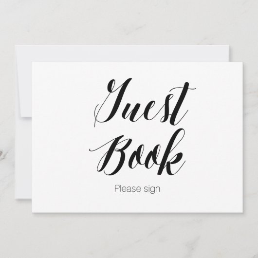 Kalligrafie "Guest Book Please sing" Weddenschap Kaart (Voorkant)