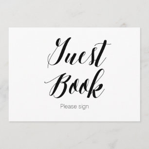 Kalligrafie "Guest Book Please sing" Weddenschap Kaart