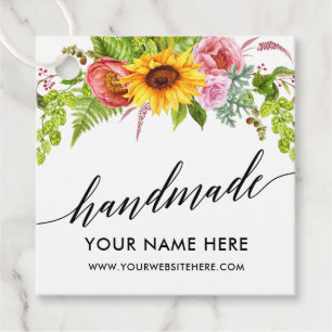 Kalligrafie Handgemaakte Zonnebloem Bloemen Handge Bedankjes Labels