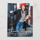 Kalligrafie Hart Afstudeer Dank Je Foto Briefkaart (Voorkant)