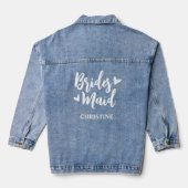 Kalligrafie hart bruidsmeisje voor bruiloft denim jacket (Achterkant)