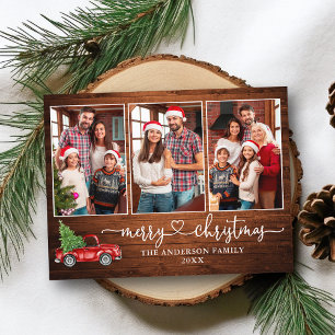 Kalligrafie Hart Hout 3 Foto Kerst Truck Briefkaart