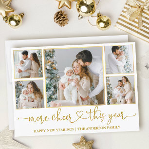 Kalligrafie Hart Meer Kerst 5 Foto Gouden Lijsten Feestdagenkaart