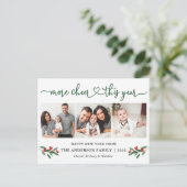 Kalligrafie Hart Meer Kerstvreugde Hulst 3 Foto Briefkaart (Staand voorkant)