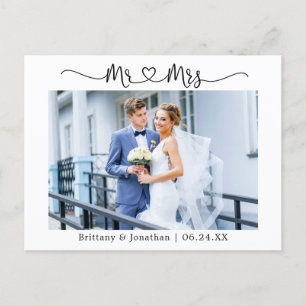 Kalligrafie Hart Meneer Mevrouw Trouw Bedankt Foto Briefkaart