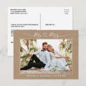 Kalligrafie Hart Meneer Mevrouw Trouw Kraft Bedank Briefkaart (Voorkant / Achterkant)