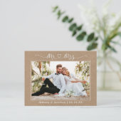 Kalligrafie Hart Meneer Mevrouw Trouw Kraft Bedank Briefkaart (Staand voorkant)