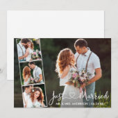 Kalligrafie Hart Net Getrouwd 4 Foto Aankondiging (Voorkant / Achterkant)