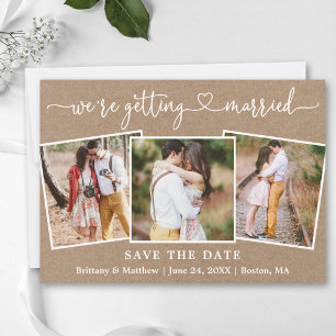 Kalligrafie Hart Verloving 3 Foto Kraft Save The Date