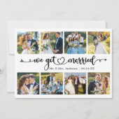 Kalligrafie Hart We Getrouwd 8 Fotobruiloft Aankondiging (Voorkant)