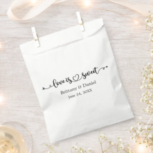 Kalligrafie Heart Love Is Sweet Wedding Snoep Bedankzakje