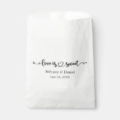 Kalligrafie Heart Love Is Sweet Wedding Snoep Bedankzakje (Voorkant)