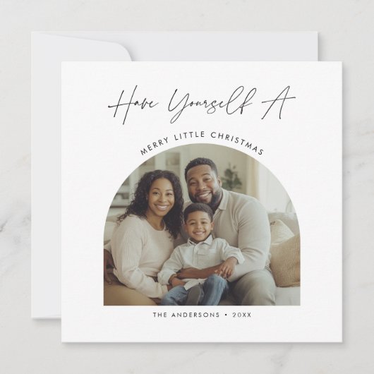 Kalligrafie Heb Jezelf Kerstboog Foto Feestdagenkaart (Voorkant)