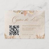 Kalligrafie Herfst Boho Capture The Love QR-code Informatiekaartje (Voorkant)