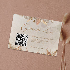 Kalligrafie Herfst Boho Capture The Love QR-code Informatiekaartje
