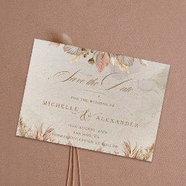 Kalligrafie Herfst Boho Wedding Save the Date Kaar