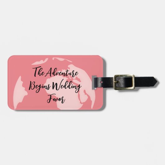 Kalligrafie Het Avontuur Begint Trouwgunst Bagagelabel (Voorkant horizontaal)
