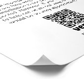 Kalligrafie Honeymoon Fund QR Code Sign Poster (Hoek)