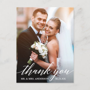 Kalligrafie Huwelijk Bruid Bruidegom Foto Bedankt Briefkaart