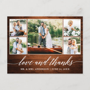 Kalligrafie Huwelijk Hout 5 Foto Liefde Dankjewel Briefkaart