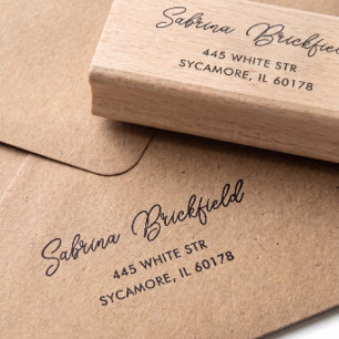 Kalligrafie Huwelijk Retouradres Label Rubberstempel