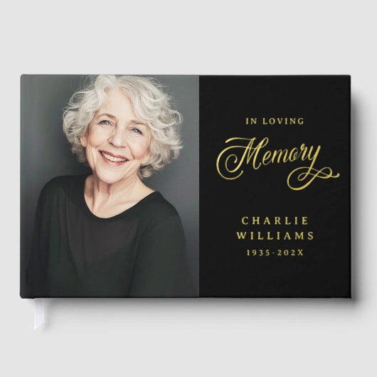 Kalligrafie in liefdevolle herinnering begrafenis gastenboek (Voorkant)