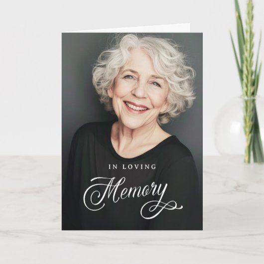 Kalligrafie in liefdevolle herinnering begrafenisf bedankkaart (Voorkant)