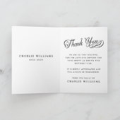 Kalligrafie in liefdevolle herinnering begrafenisf bedankkaart (Binnen)